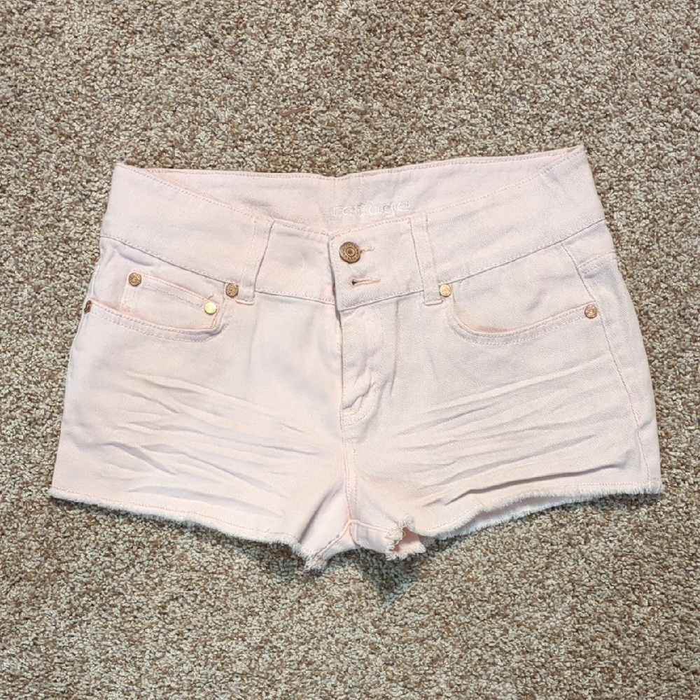 Refuge Pale Pink Jean Shorts